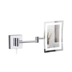 GURUN LED Lighted Wall Mount Rectangular Makeup 3x Chrome Finish-plug Powered